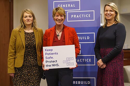 Parliamentary candidate Pippa Heylings with Katie Brammal-Stainer, Chair of BMA GP Committee at the East of Rngland Rebuild GP Roadshow