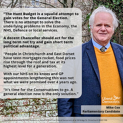 Cllr Mike Cox Response to Hunt Budget 2024